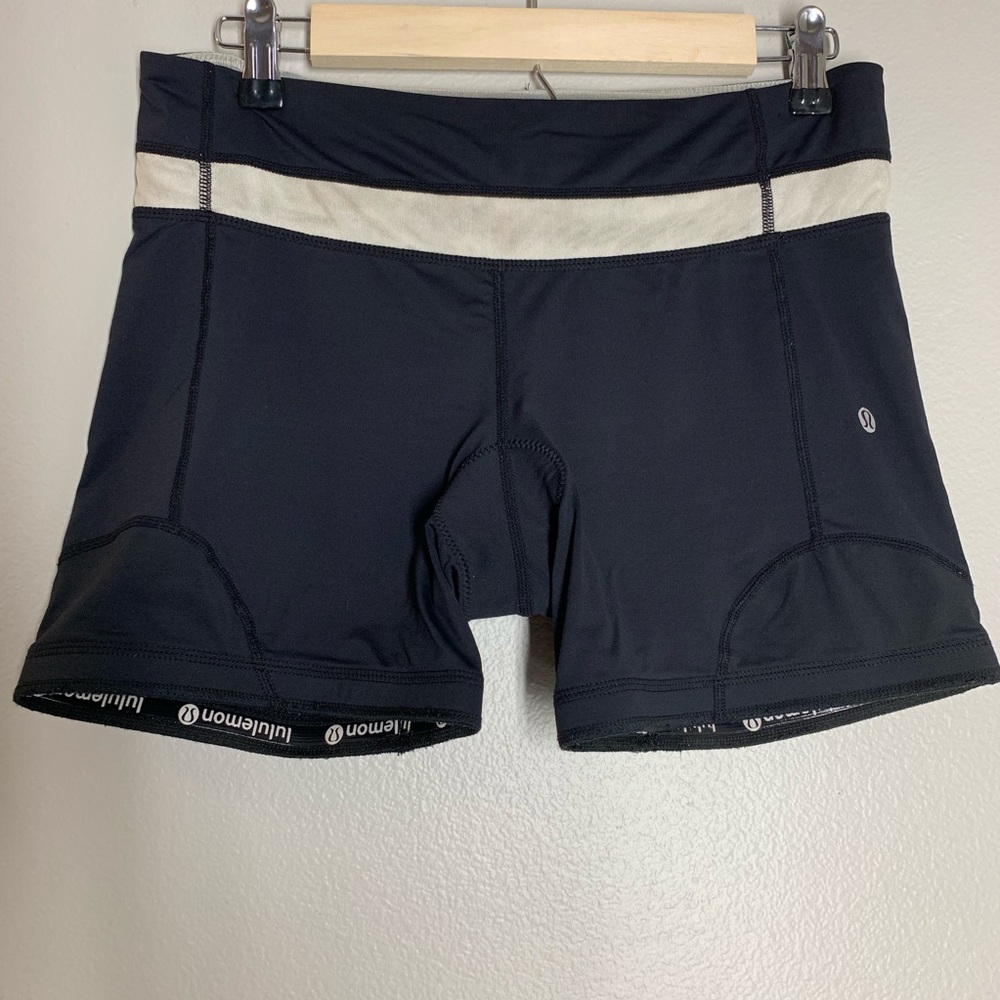 LULULEMON wet dry warm compression black shorts